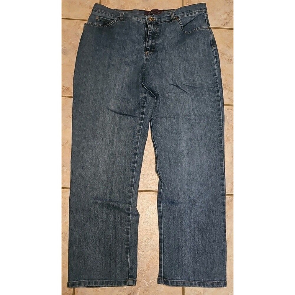 Gloria Vanderbilt Amanda Jeans Womens 14 Blue Denim 5-Pocket Preppy Straight Leg